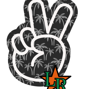 Black Fingers Palm Trees Orange LR