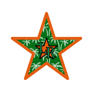 Green Star Orange Outline Palm Trees