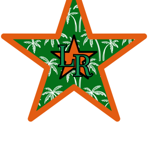 Green Star Orange Outline Palm Trees